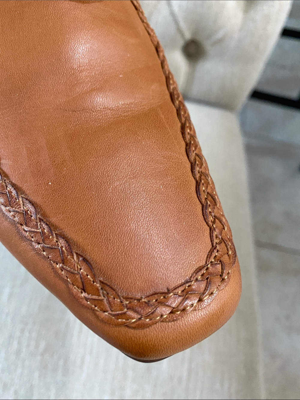 Vince Camuto NEW Cognac Braided Leather Slip-On Mules / Sz 7.5 - Picture 7 of 14